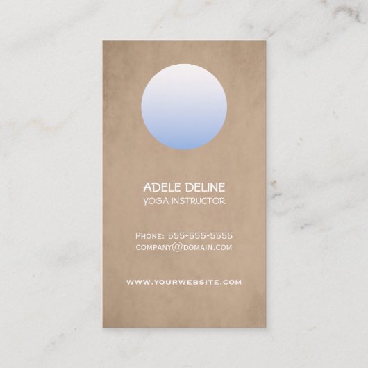 シンプルベエエレガントージュブルーヨガインストラクター 名刺 (正面)