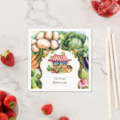 シンプルベジス農家市場誕生日 スタンダードカクテルナプキン (インサイチュ)