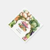 シンプルベジス農家市場誕生日 スタンダードカクテルナプキン (角)