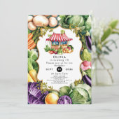 シンプルベジス農家市場誕生日 招待状 (スタンド正面)