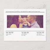 シンプルベビーのマイルストーン写真の発表 ポストカード (正面)