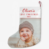 シンプルベビーの初めてのクリスマス写真 スモールクリスマスストッキング (裏面)
