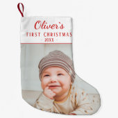 シンプルベビーの初めてのクリスマス写真 スモールクリスマスストッキング (正面)