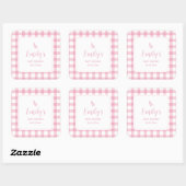 シンプルベビーエレガントピンクジンガムガールベビーシャワー スクエアシール (シート)