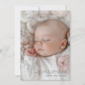 シンプルベビーエレガントフォト誕生 案内状 (正面)