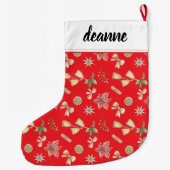 シンプルベビーエレガント初めてのクリスマスクリスマス ラージクリスマスストッキング (裏面)