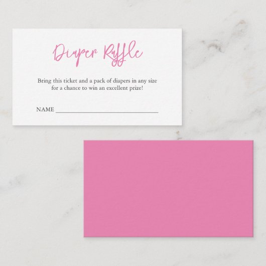 シンプルベビーシャワーおむつラッフルエンクロージャー エンクロージャーカード (正面/裏面)