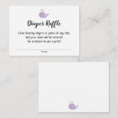 シンプルベビーシャワーおむつラッフルチケットクジラ エンクロージャーカード (正面/裏面)