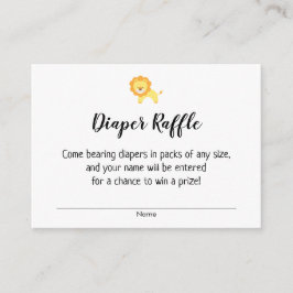 シンプルベビーシャワーおむつラッフルチケット付/ライオン エンクロージャーカード