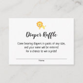 シンプルベビーシャワーおむつラッフルチケット付/ライオン エンクロージャーカード (正面)