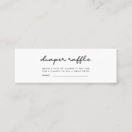 シンプルベビーシャワーおむつラッフルチケット スキニー名刺