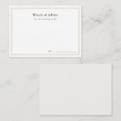 シンプルベビーシャワーアドバイスカード エンクロージャーカード (正面/裏面)