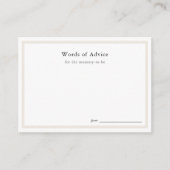 シンプルベビーシャワーアドバイスカード エンクロージャーカード (正面)