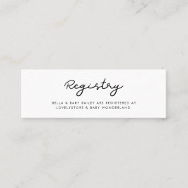 シンプルベビーシャワーレジストリカード スキニー名刺