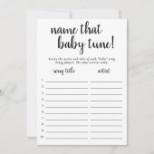 シンプルベビーチューニングの名前 |白黒ゲーム 招待状 (正面)