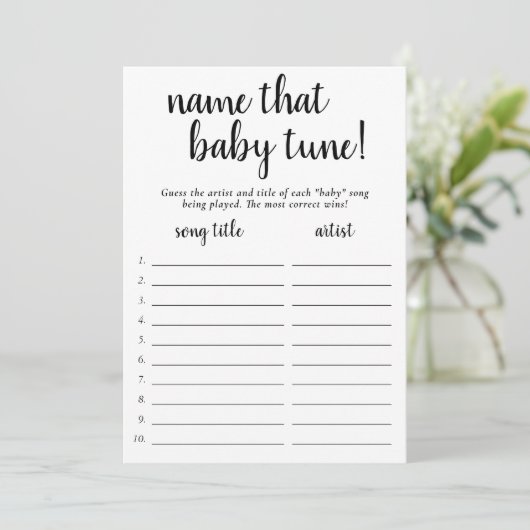 シンプルベビーチューニングの名前 |白黒ゲーム 招待状 (スタンド正面)