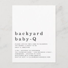シンプルベビーバックヤードQ BBQシャワーAnyカラー招待状 ポストカード