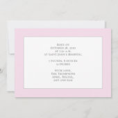 シンプルベビーピンクスタイリッシュフォト書道スクリプト 案内状 (裏面)