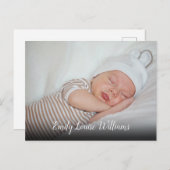 シンプルベビーフォトスクリプトの発表 ポストカード (正面/裏面)