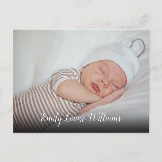 シンプルベビーフォトスクリプトの発表 ポストカード (正面)