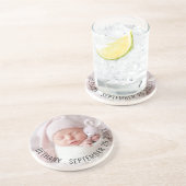 シンプルベビーフォト名誕生日 コースター (側面)