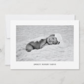 シンプルベビーフォト白黒誕生 案内状 (正面)