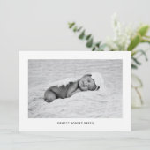 シンプルベビーフォト白黒誕生 案内状 (スタンド正面)