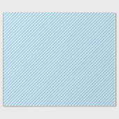 シンプルベビーブルーホワイト斜ストライプ斜アートパターン ラッピングペーパー (フラット)