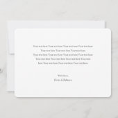 シンプルベビーモダン写真の誕生発表 案内状 (裏面)