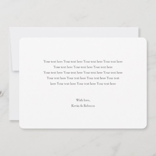 シンプルベビーモダン写真の誕生発表 案内状 (裏面)