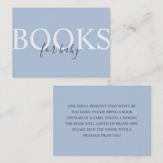 シンプルベビーモダン囲い用の埃っぽい青い本 エンクロージャーカード (正面/裏面)