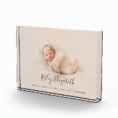 シンプルベビーモダン誕生の統計と写真生まれたばかりの フォトブロック (右)