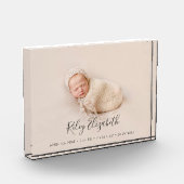 シンプルベビーモダン誕生の統計と写真生まれたばかりの フォトブロック (左)