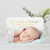 シンプルベビーモダン誕生写真のお知らせ 案内状 (スタンド正面)