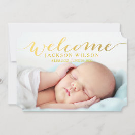 シンプルベビーモダン誕生写真のお知らせ 案内状