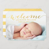 シンプルベビーモダン誕生写真のお知らせ 案内状 (正面/裏面)