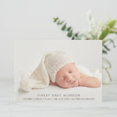 シンプルベビー写真の誕生のお知らせ (スタンド正面)
