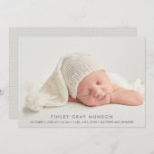 シンプルベビー写真の誕生のお知らせ (正面/裏面)