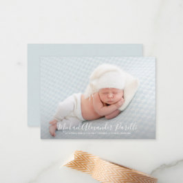 シンプルベビー写真の誕生発表 ノートカード