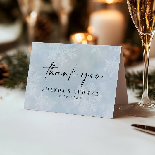 シンプルベビー冬のシャワーを折り畳んだ外が寒い サンキューカード