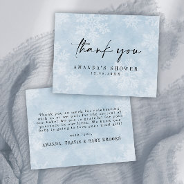 シンプルベビー冬シャワーフラット外は寒い サンキューカード