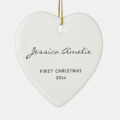 シンプルベビー初めてのクリスマス2020 パーソナライズされた セラミックオーナメント (右)