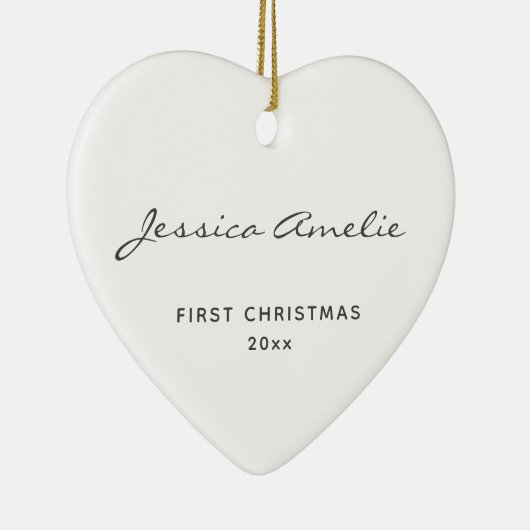 シンプルベビー初めてのクリスマス2020 パーソナライズされた セラミックオーナメント (右)