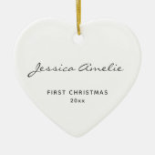 シンプルベビー初めてのクリスマス2020 パーソナライズされた セラミックオーナメント (正面)