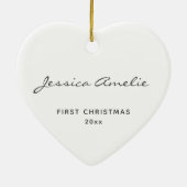シンプルベビー初めてのクリスマス2020 パーソナライズされた セラミックオーナメント (裏面)