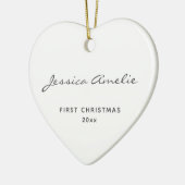 シンプルベビー初めてのクリスマス2020 パーソナライズされた セラミックオーナメント (左)