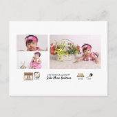 シンプルベビー統計フォトコラージュの発表 ポストカード (正面)