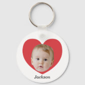 シンプルベビー顔ハート1枚の写真 キーホルダー (正面)