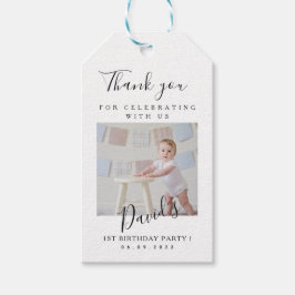 シンプルベビー1つ目の誕生日写真 ギフトタグ