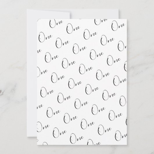 シンプルベビー1つ目の誕生日写真 招待状 (裏面)